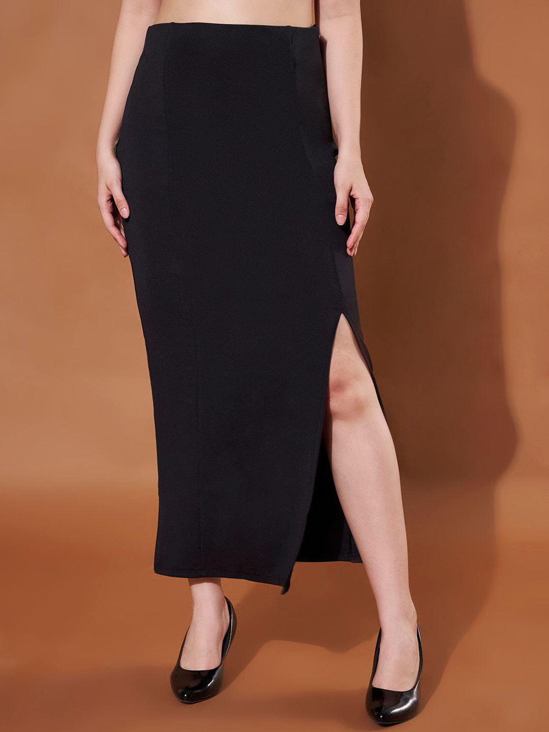 Purple Feather Women Ankle Length Side Slit Maxi Skirt