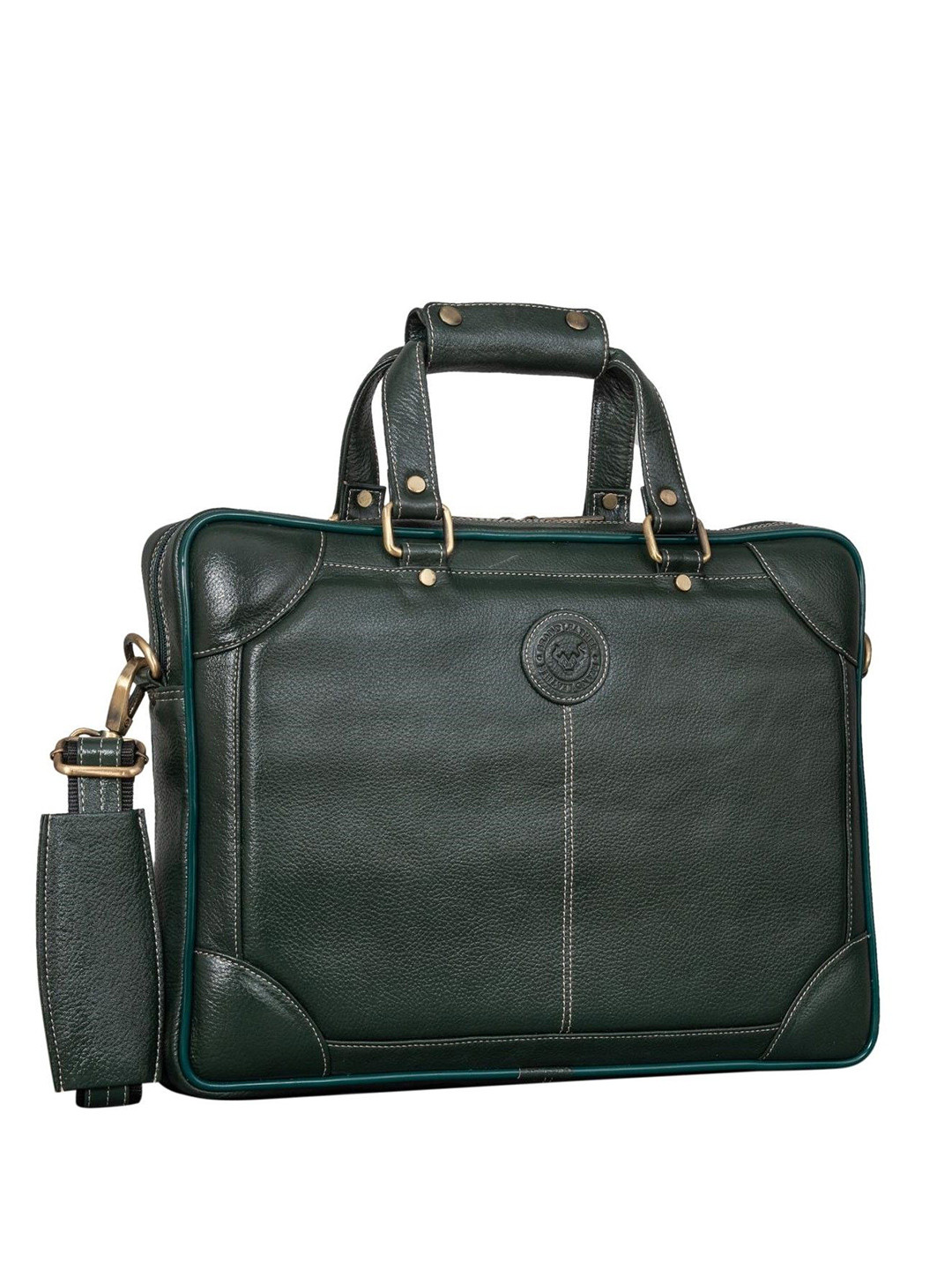 BRAND LEATHER Men Padded Laptop Compartment Leather Laptop Bag