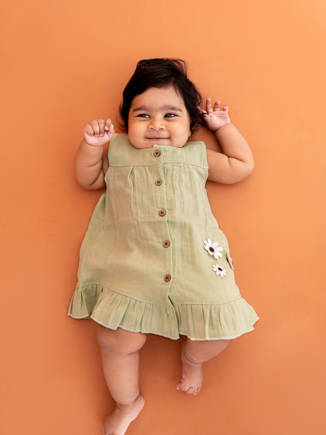 A Toddler Thing Girls Sleeveless Applique Detail A-Line Dress