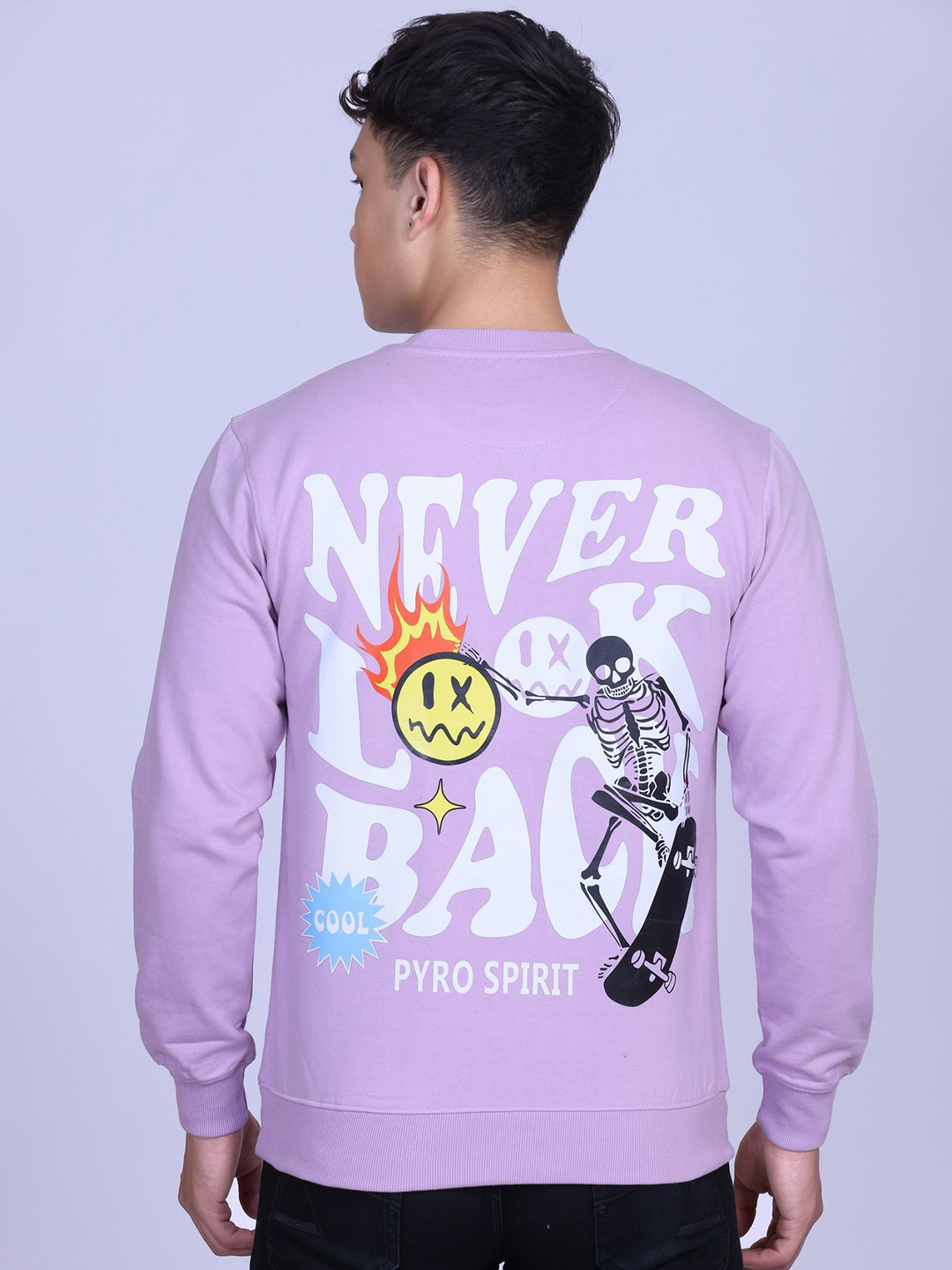 PYRO SPIRIT Men Graphic Printed Round Neck Full Sleeves Pullover Sweatshirt