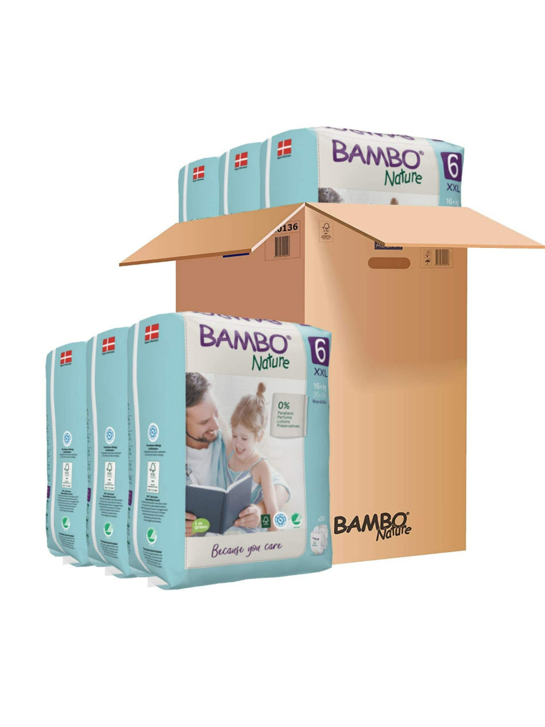 Bambo Nature Eco-friendly Tape Style Diapers Monthly Pack - XXL - 100 Pieces