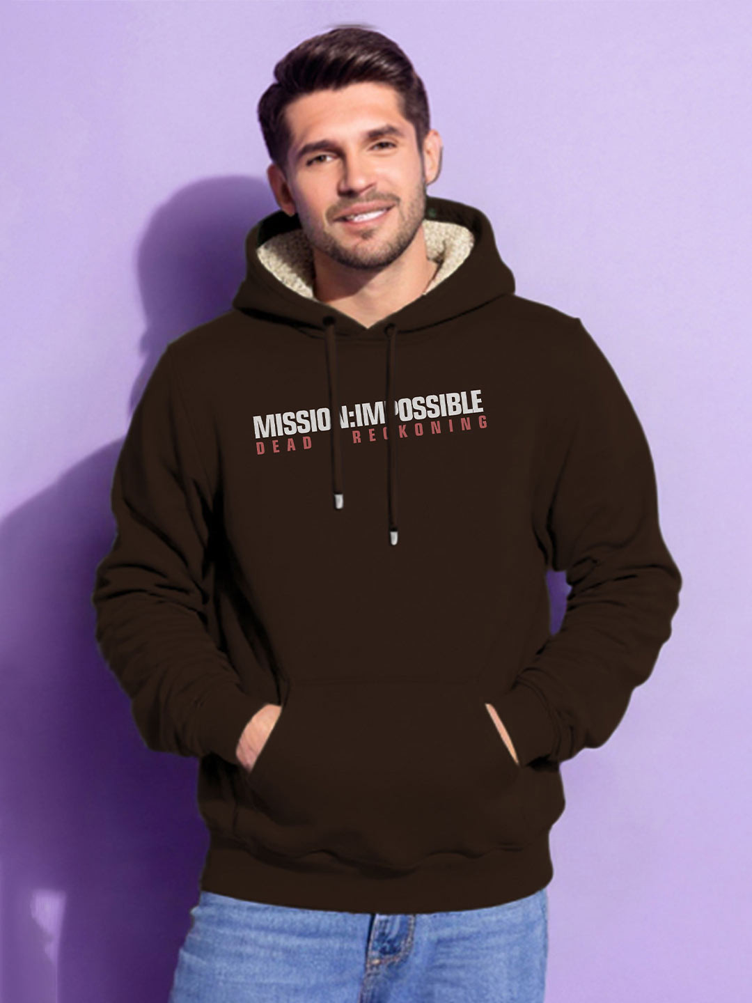 TOGS & TERRE Men Printed Hooded Pullover Sweatshirt