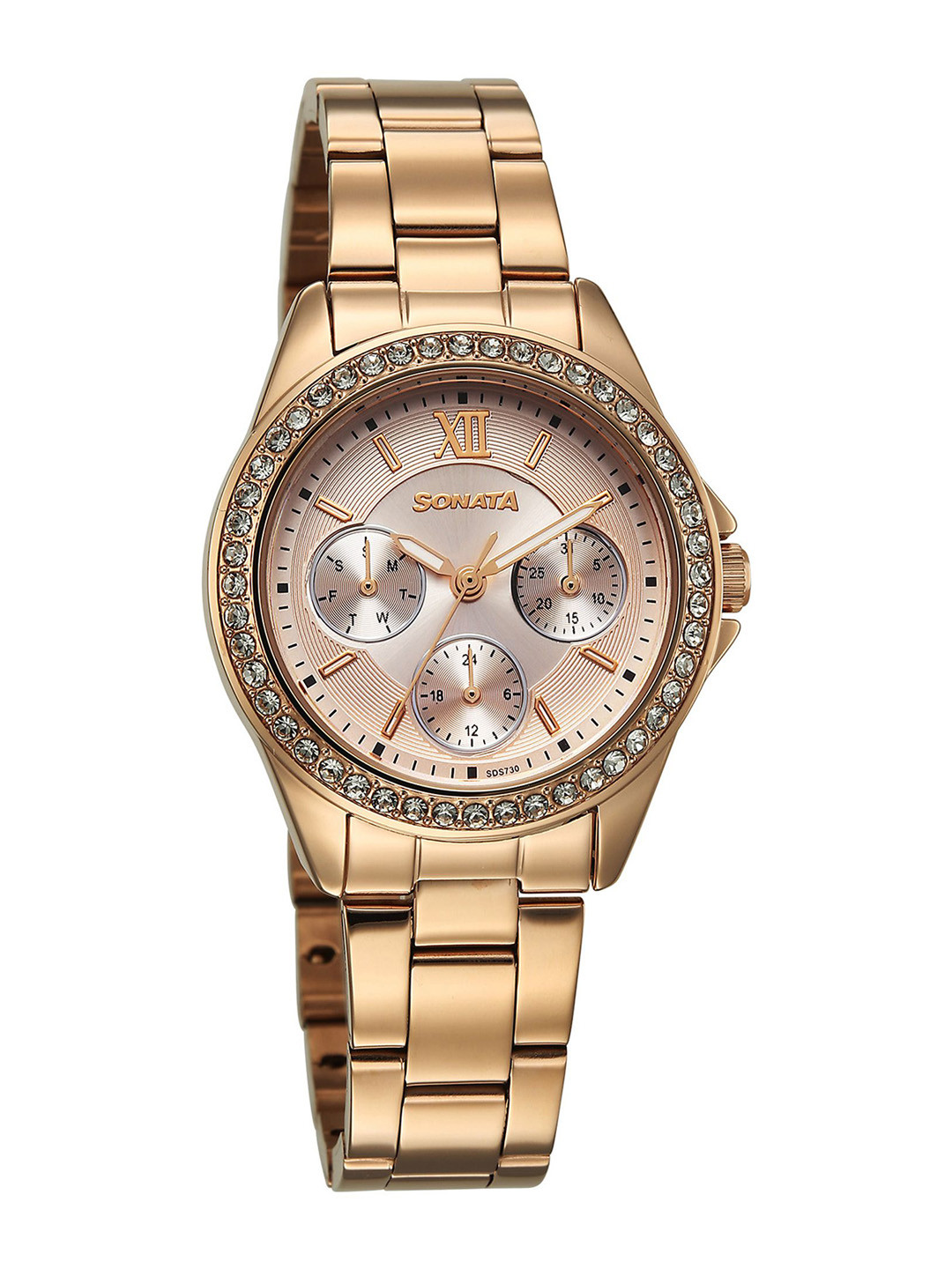 Sonata Festive 2.0 Women Patterned Dial & Bracelet Style Straps Analogue Watch 87112WM01