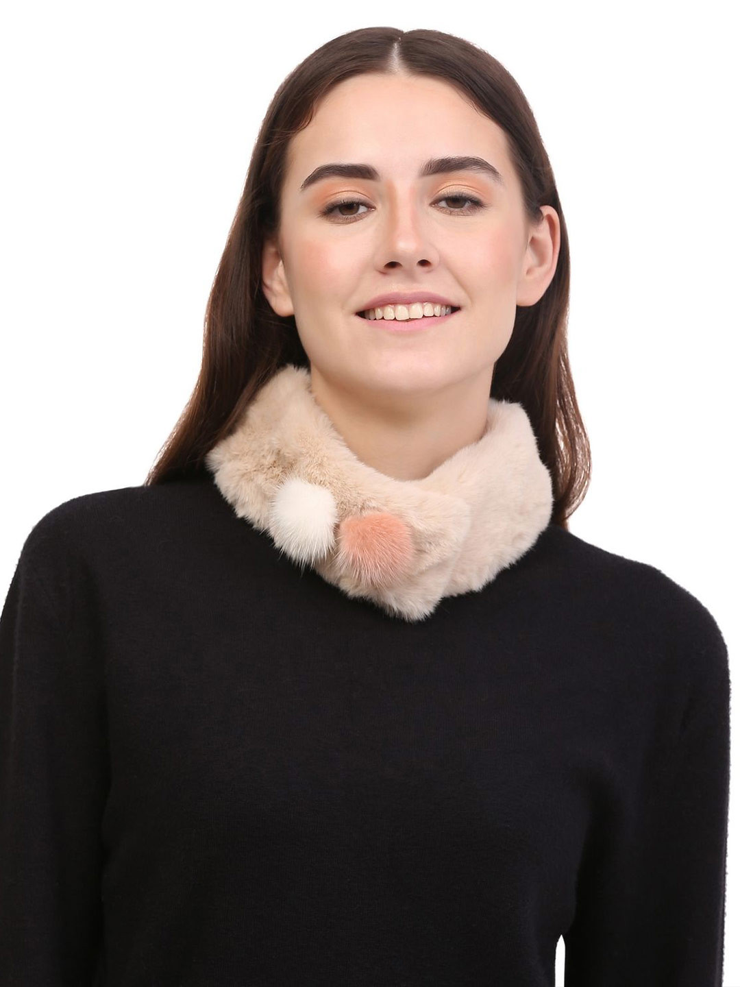 Moda Rapido Women Pom Pom Scarf cum Neck