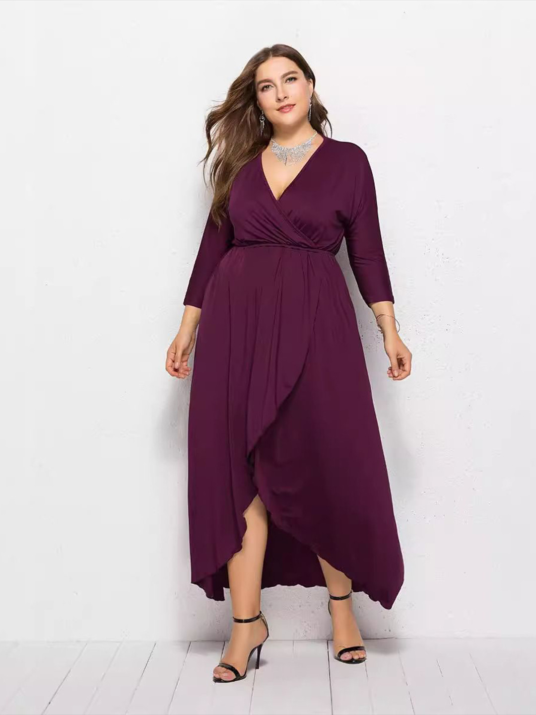 DressBerry Curve Square Neck Fit & Flare Maxi Dress