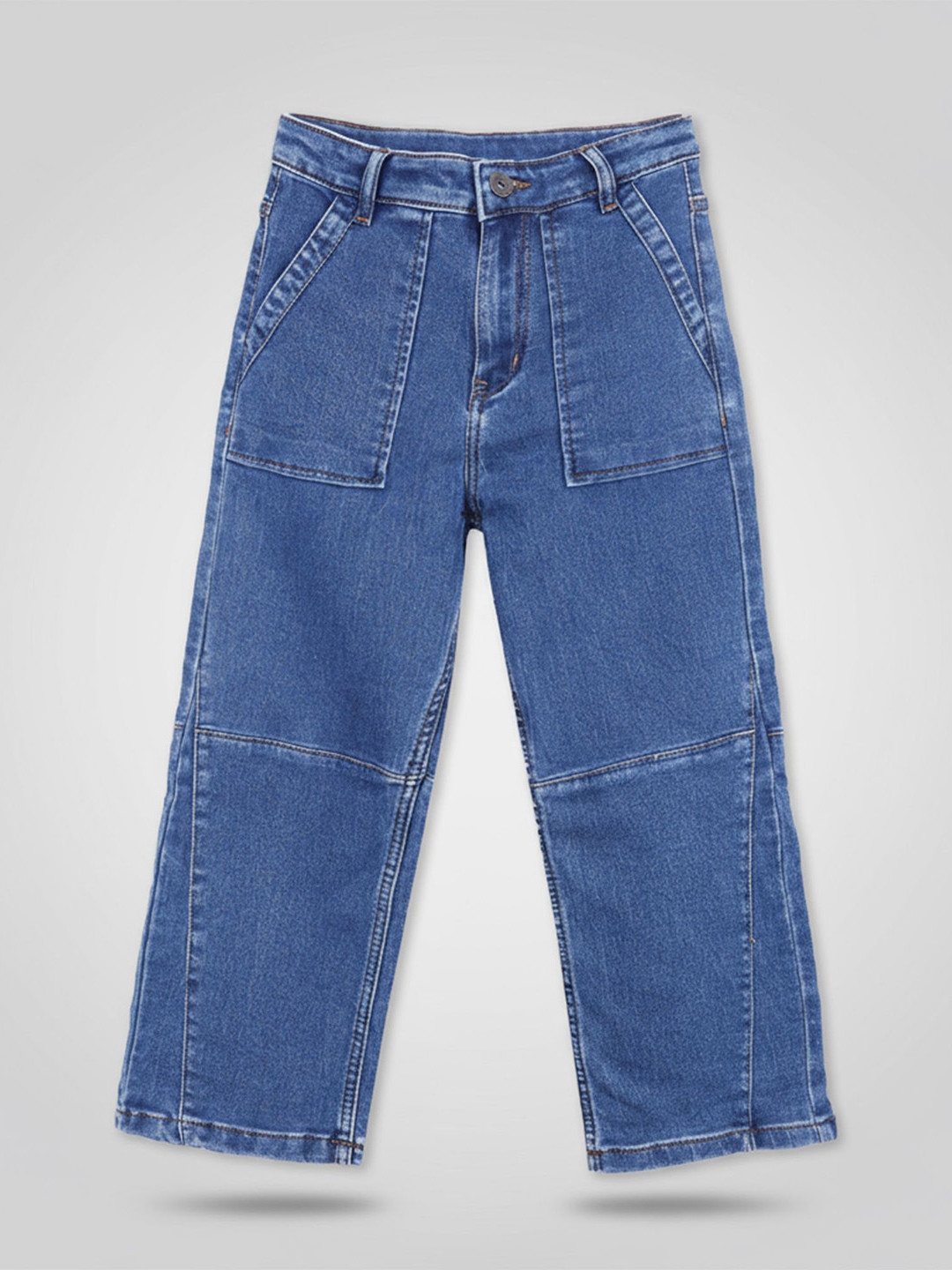 Purple United Kids Girls Flared Mid-Rise Denim Jeans