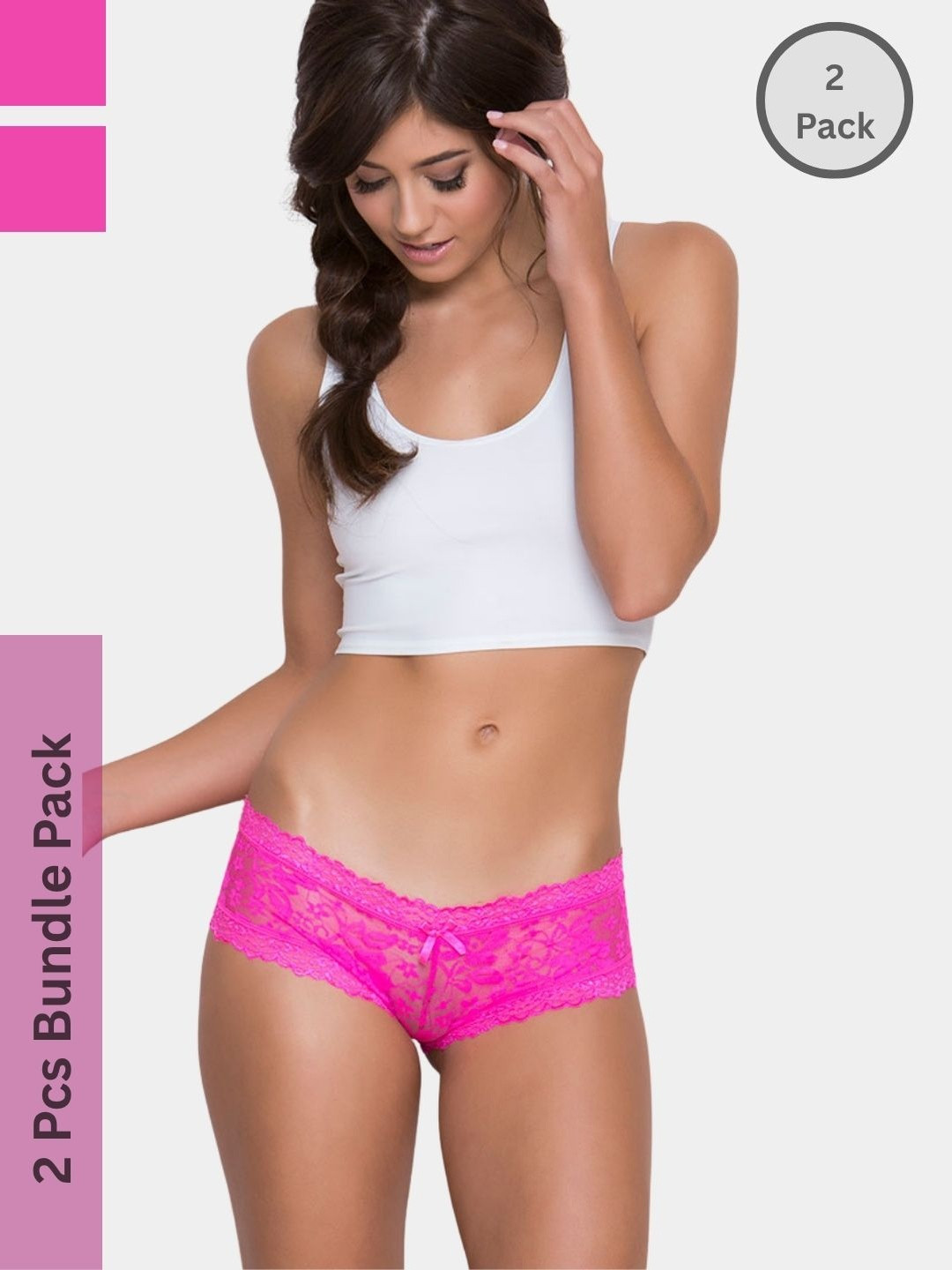 BE IN LOVE Pack Of 2 Mid-Rise Boy Shorts Briefs