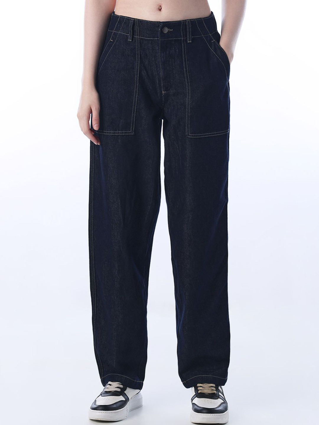 ONLY Women Barrel Fit High-Rise Jeans