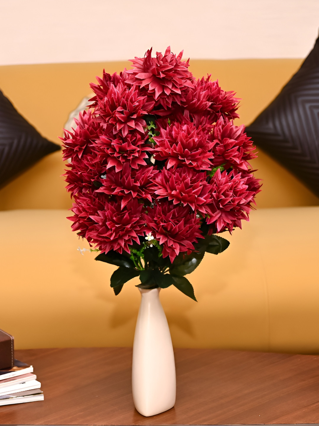 HINDCRAFT Red Artificial Flowers Bunch