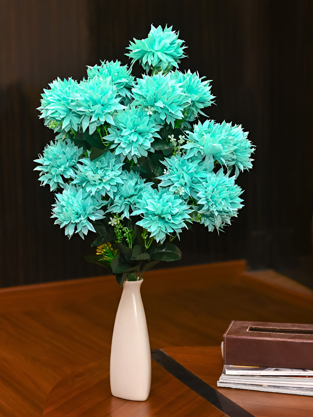 HINDCRAFT Blue Artificial Flowers Bunch