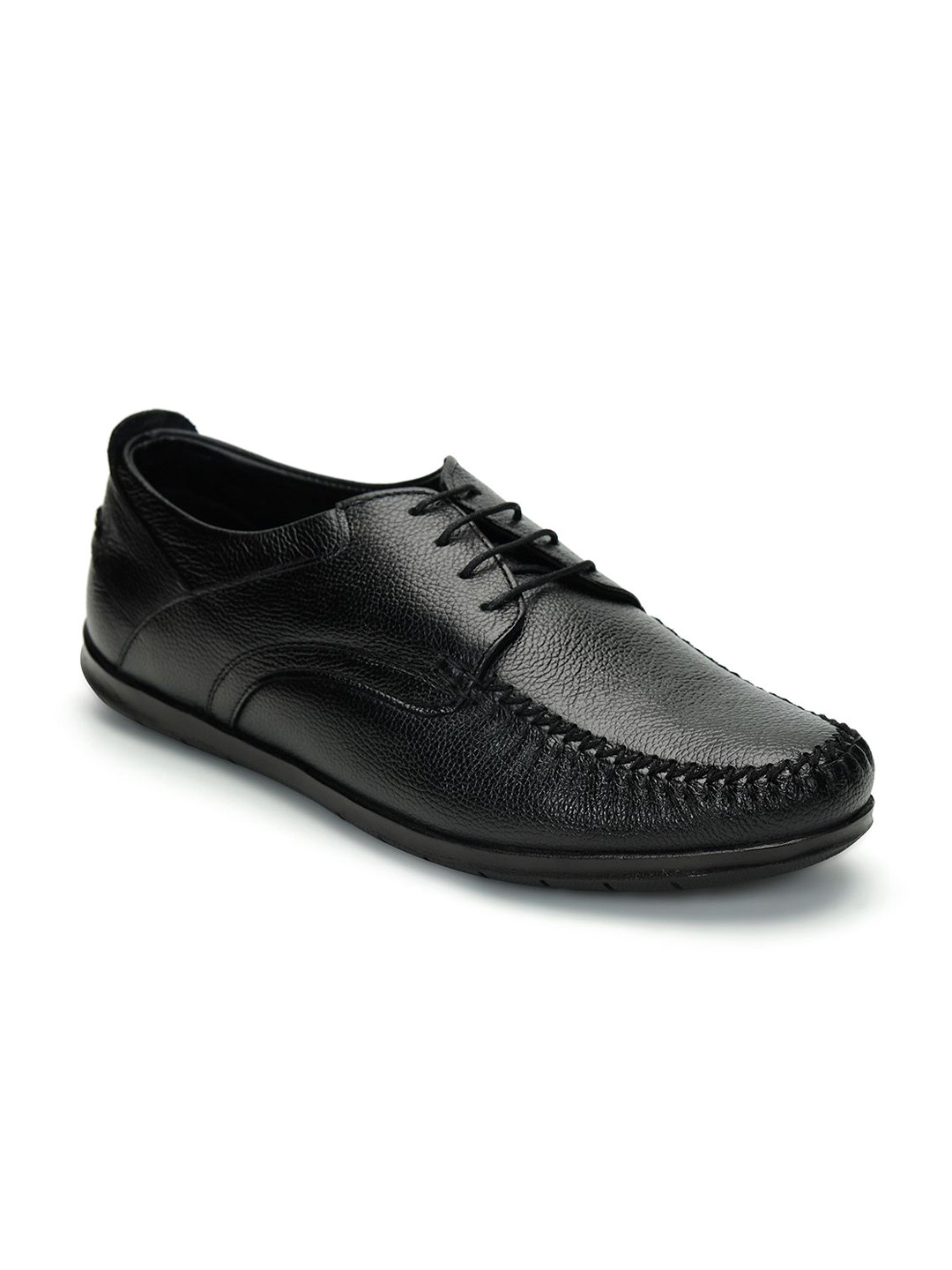 KICKSFIRE Men Leather Moc Toe Lace-Up Formal Derbys