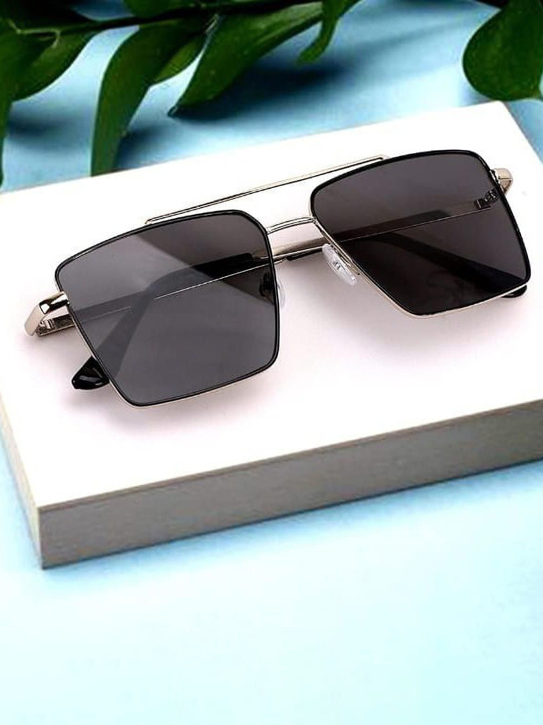 EYMEN I Unisex Rectangle Polarised and UV Protected Lens Sunglasses Alps Black 249/-_EL