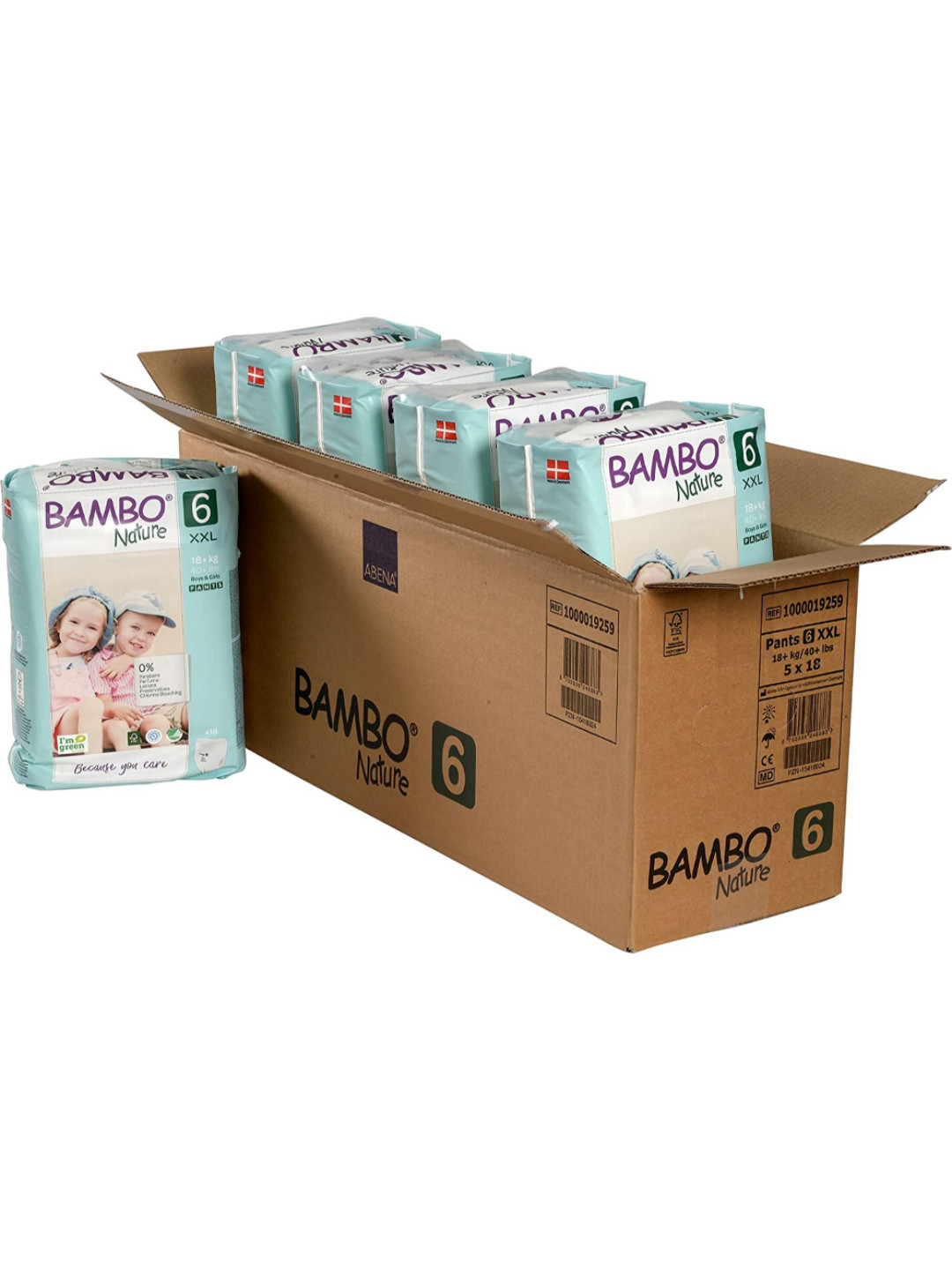 Bambo Nature Eco-friendly Pant Style Diapers with Wetness Indicator - 90 Pieces - XXL