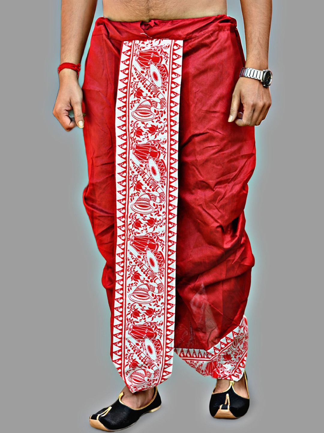 Shreeram criation Men Printed Art Silk Dhoti