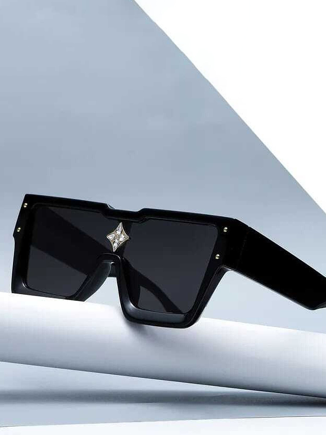 EYMEN I Men Blue Polarised and UV Protected Lens Square Sunglasses eym_IHIDE@Badsha-Black