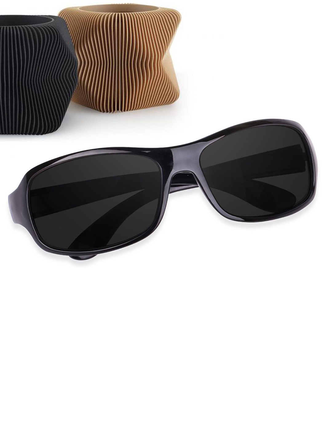 EYMEN I Unisex Rectangle Sunglasses with  UV Protected LensOG Black@Night Vision