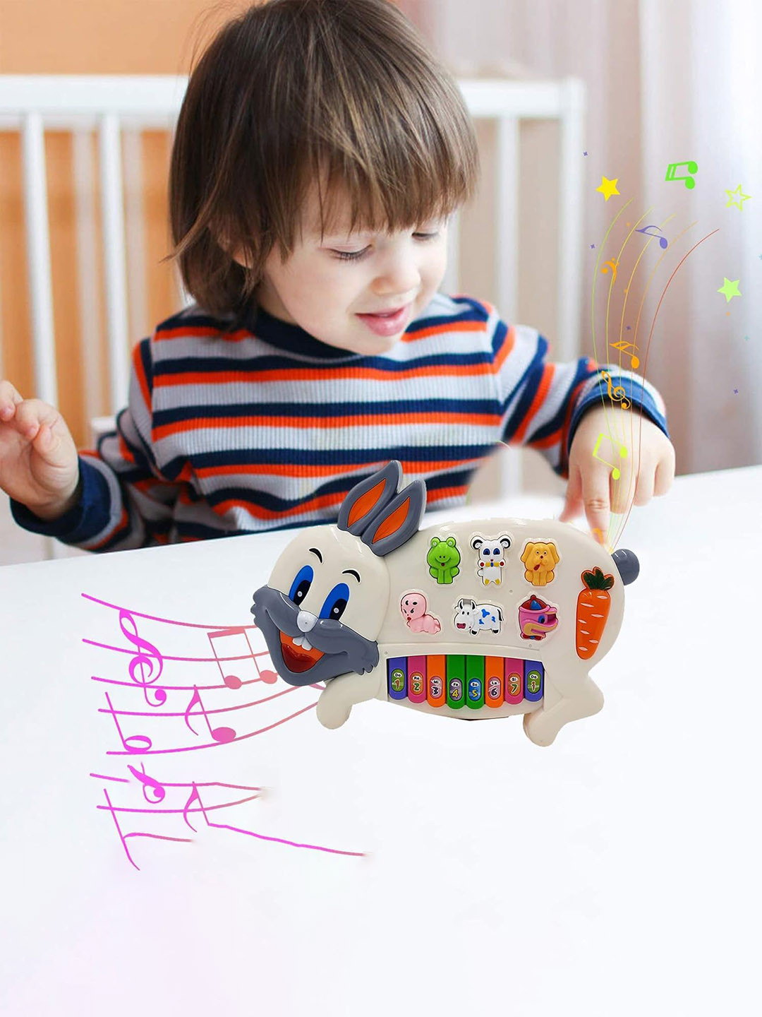 Kidoyz Kids Rabbit Piano Musical Toy With Flashing Light & Sound