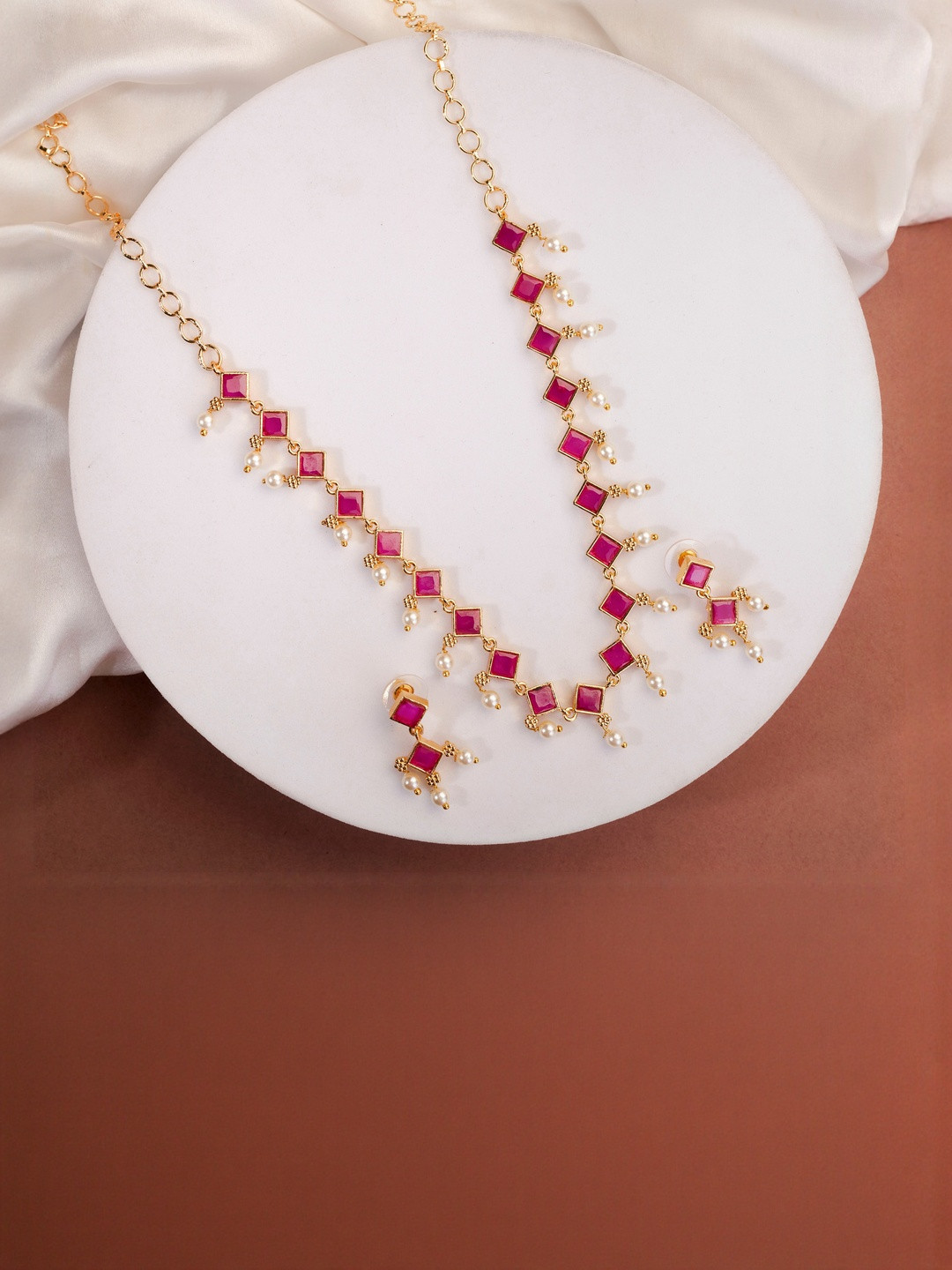 Opal Touch Veloura Gold-Plated Cubic Zirconia-Studded & Pearl-Beaded Necklace & Earrings