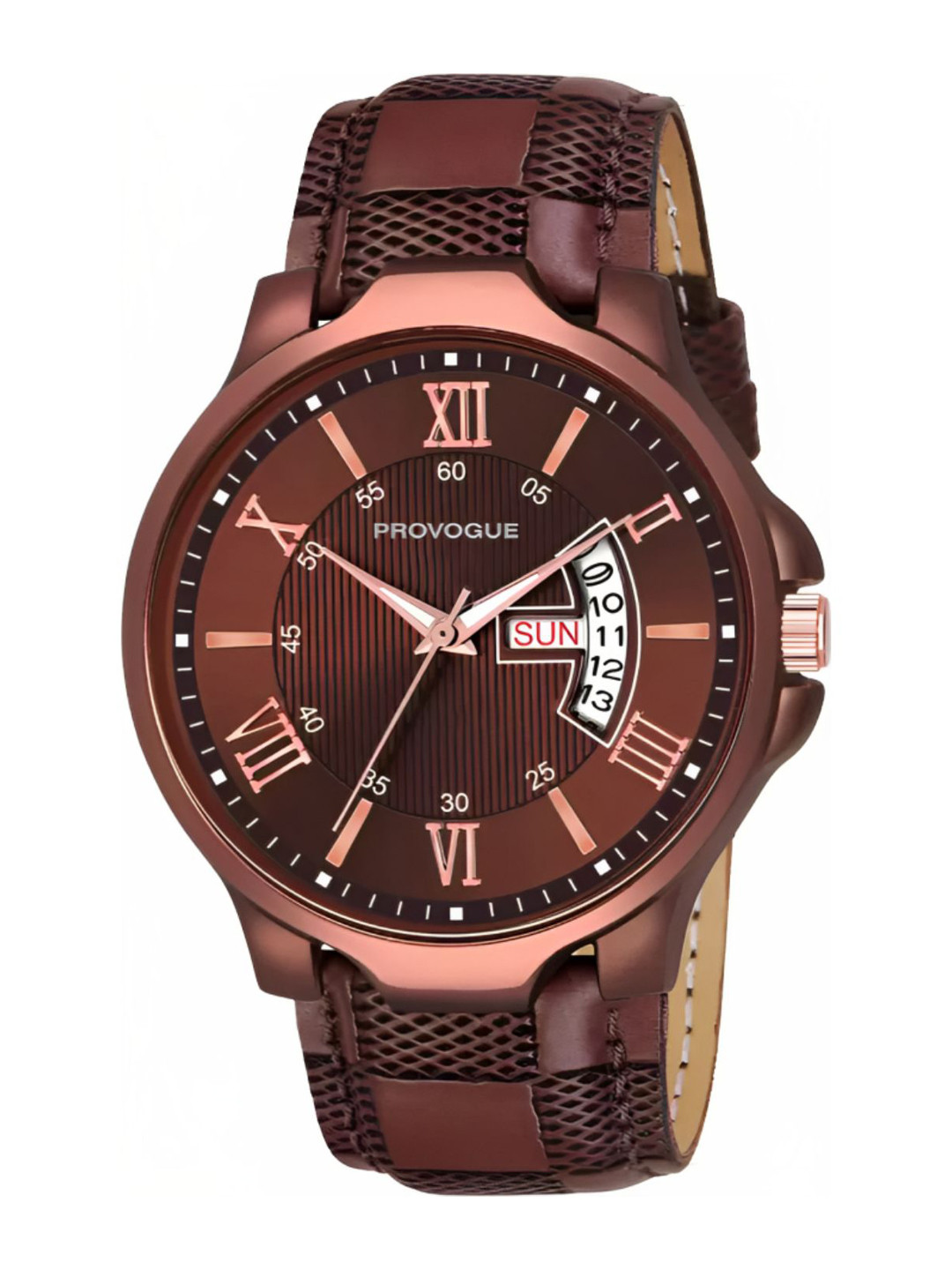 Provogue Men Dial & Leather Straps Analogue Multi Function Watch SK-PG-4080-BRWN-BRWN