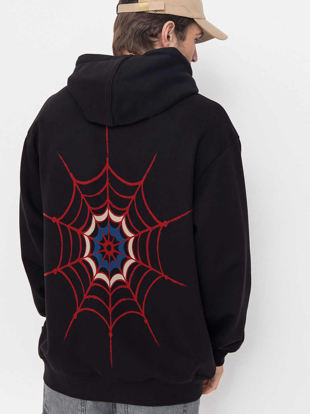 The Youth Mantra Men Printed Hooded Long Sleeves Sweatshirt