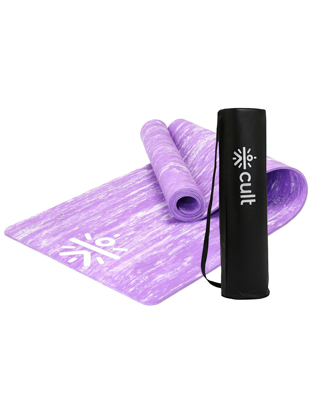 CULT Lavender TPE 6mm with Bag & Strap Yoga Mat Marble Print
