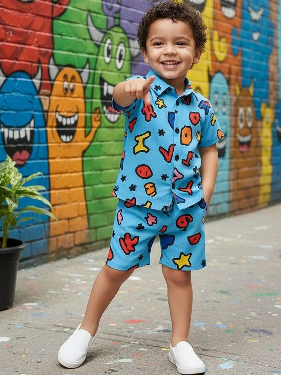 Sagar Impex Boys Graphic Printed Shirt & Shorts Clothing Set