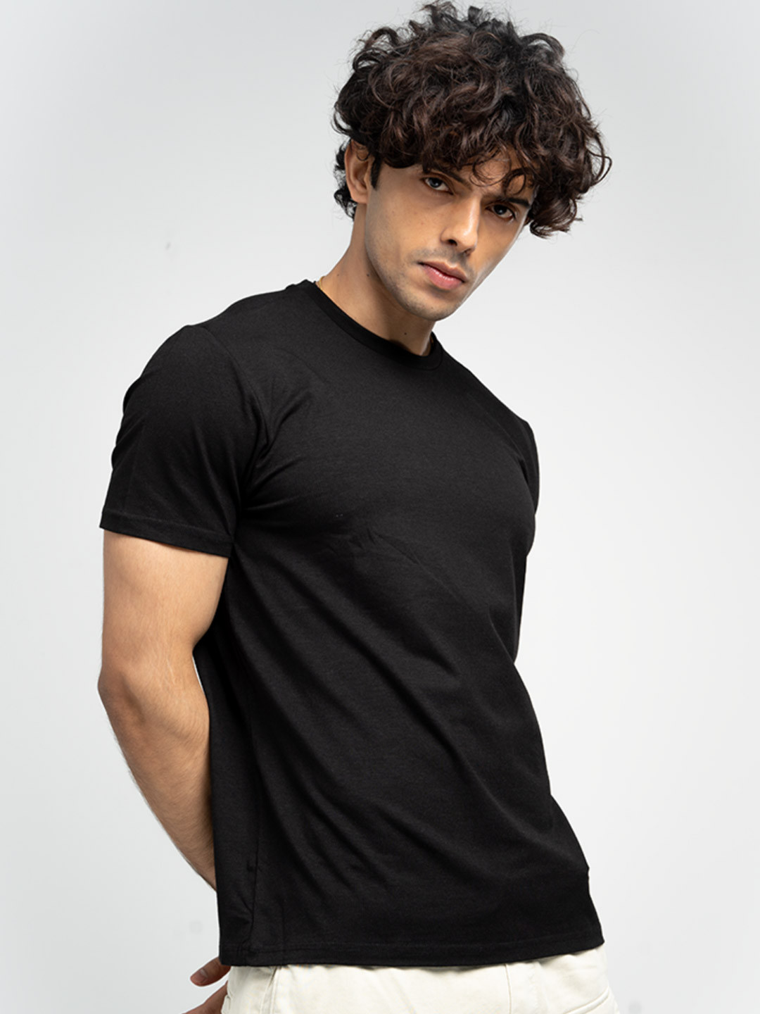 INTERWOVE Round Neck Bamboo Cotton Slim Fit T-shirt