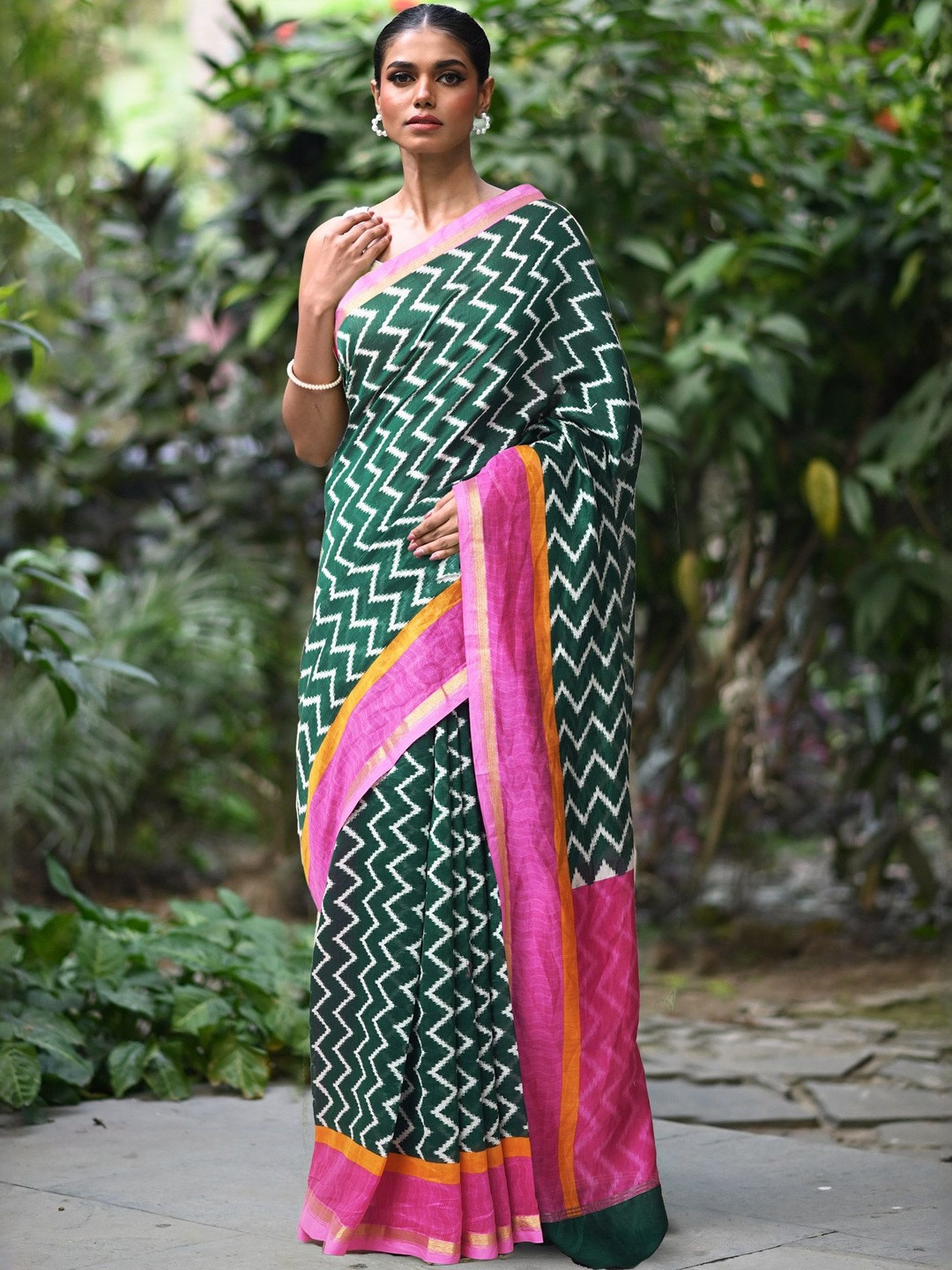 Unnati Silks Chanderi Saree With Blouse Piece