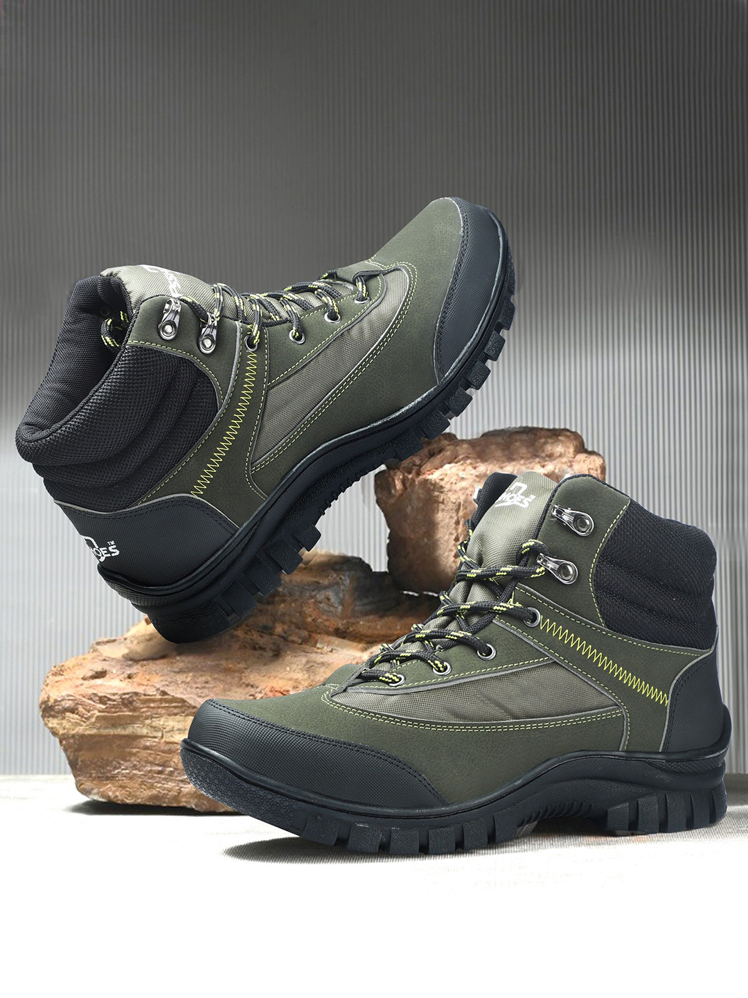 PSSHOES Men Round Toe Lightweight Hiking Boots