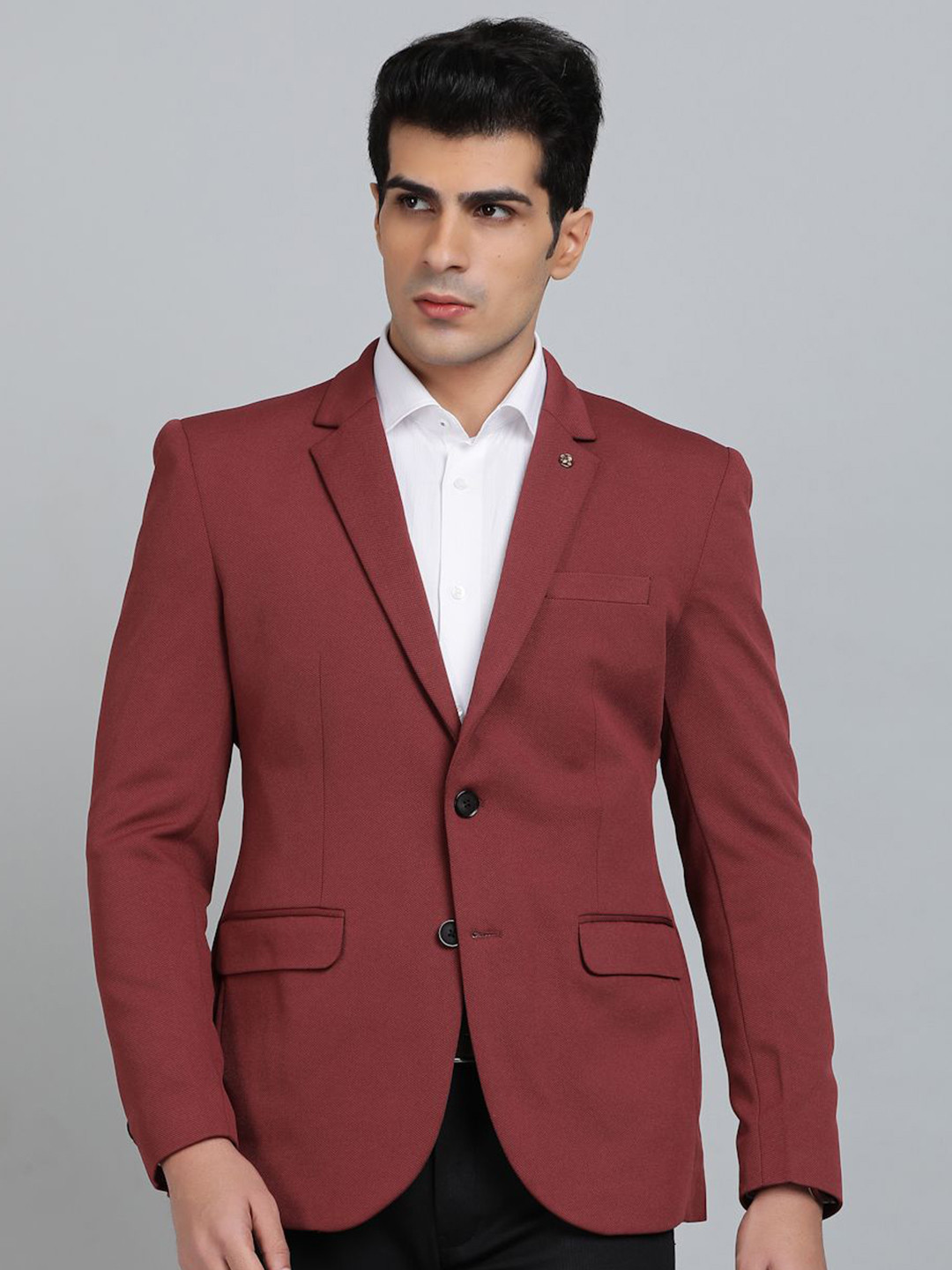 JB STUDIO Notched Lapel Long Sleeves Single Breasted Blazer