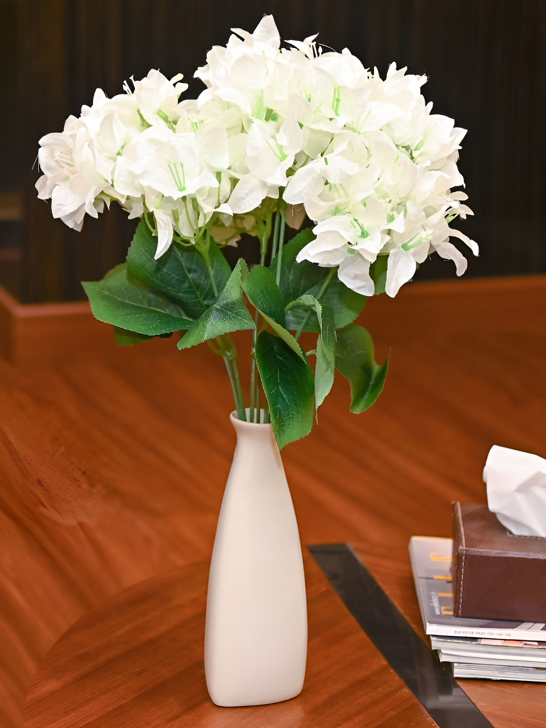 HINDCRAFT White Artificial Flowers Bunch
