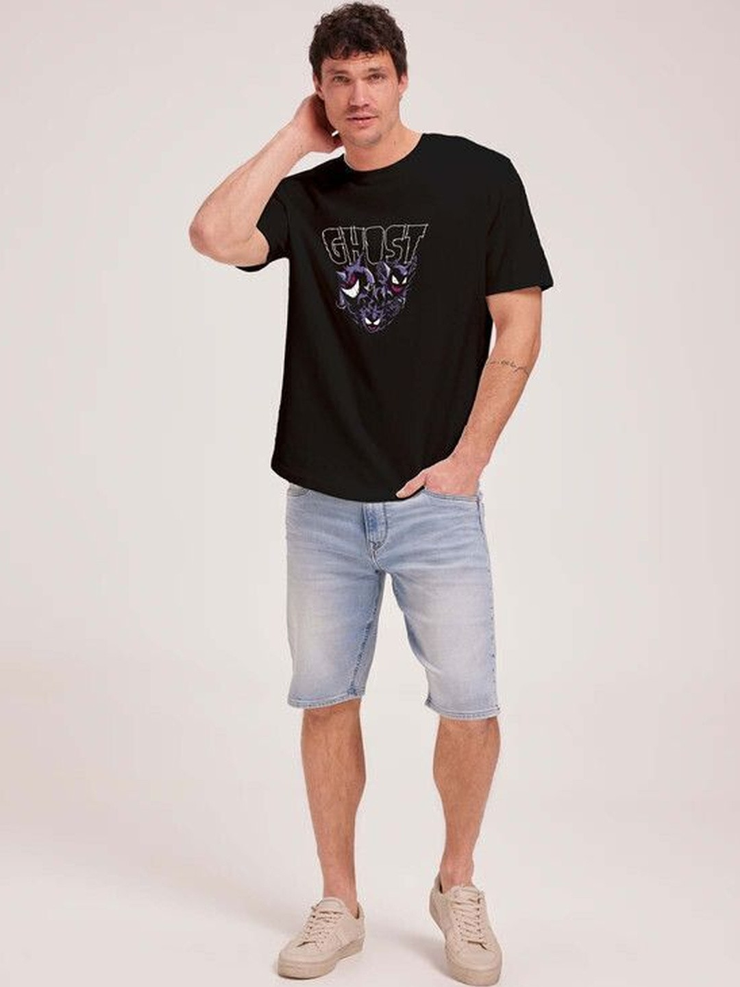 JUARI BE A GENTLEMAN Men Pokemon Graphic Printed Round Neck Cotton T-shirt