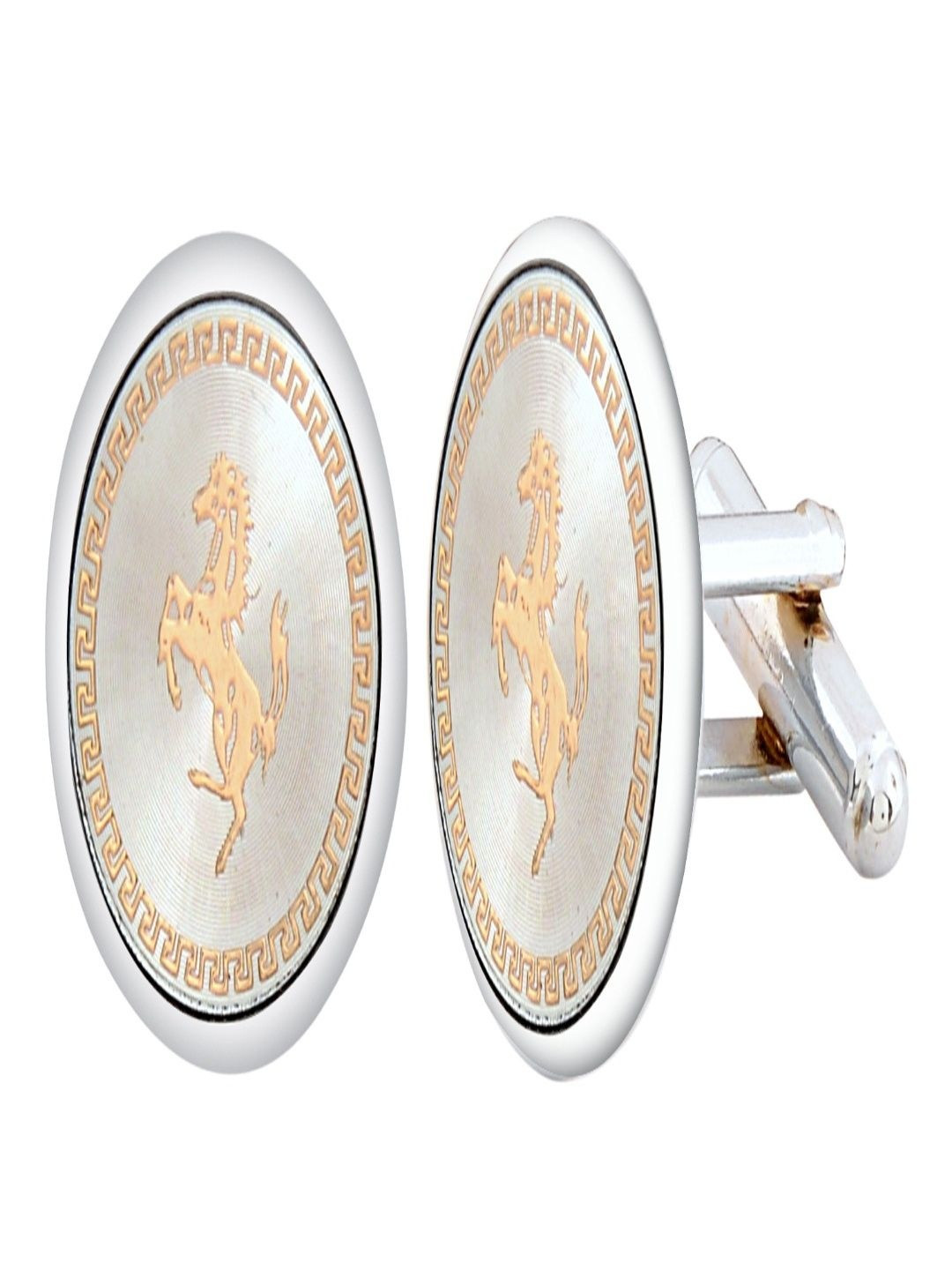 Curren Men Silver-Plated Cufflink