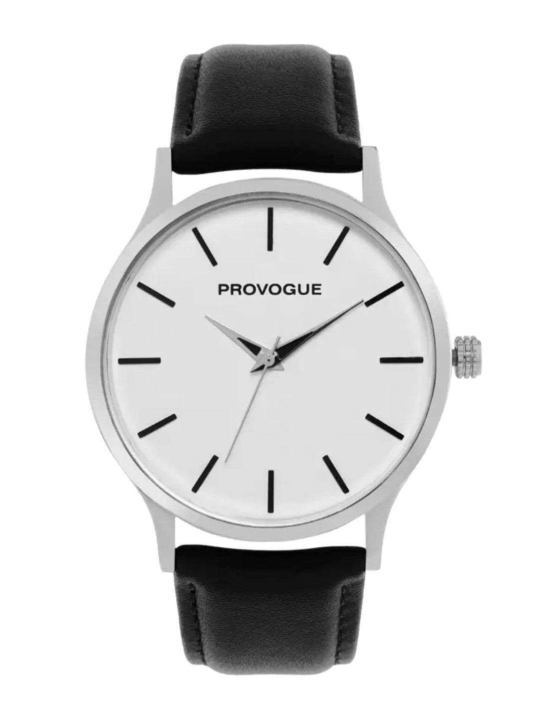 Provogue Men Dial & Leather Straps Analogue Water Resistant Watch SK-PG-4061-WYT-BLK