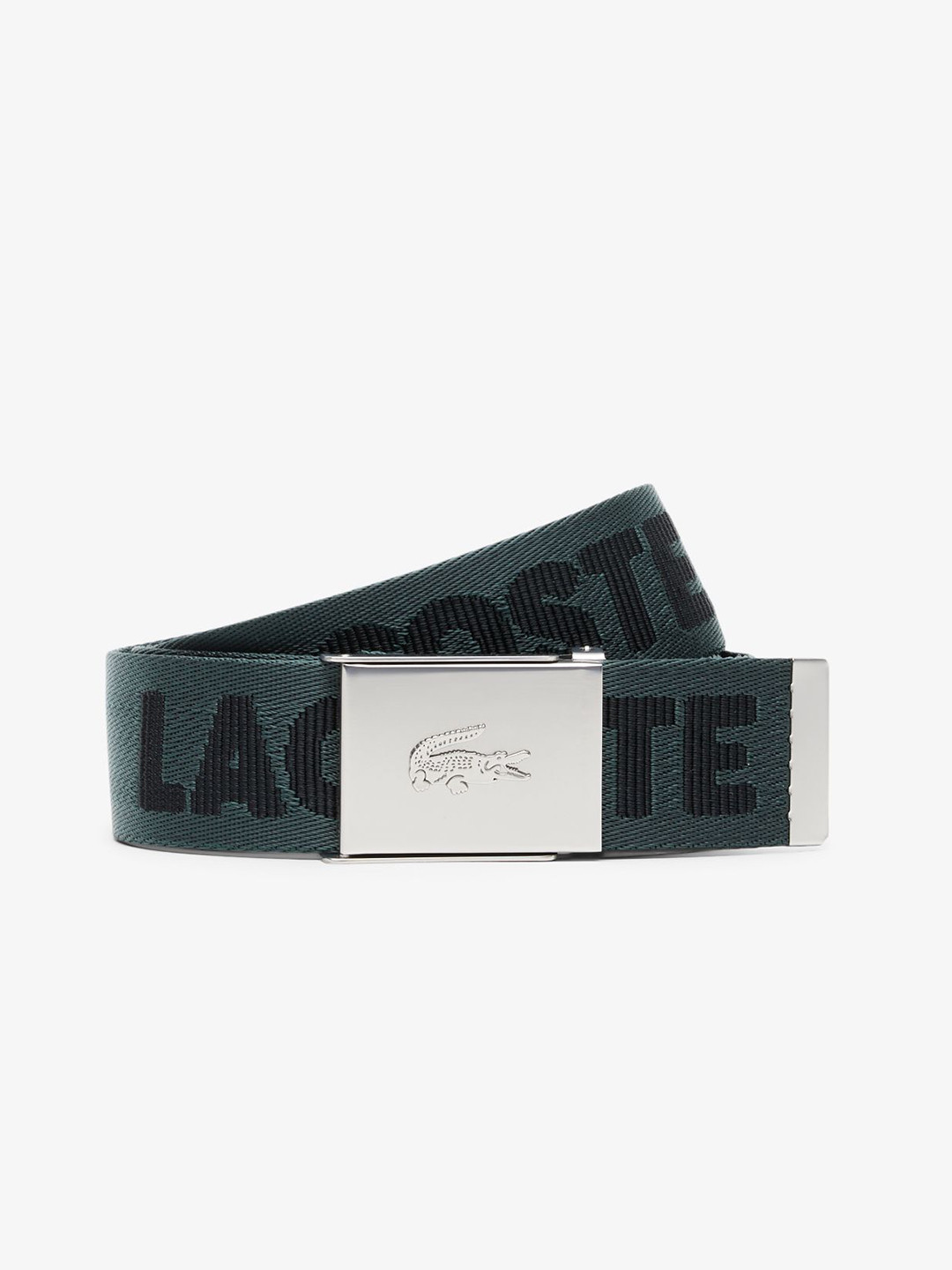 Lacoste Men Printed Belt With Slider Buckle