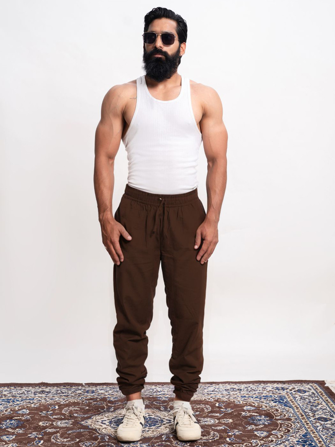 JAIPUR GLOBAL Men Solid Durable Cotton Slub Comfortable Relaxed Fit Jogger Track Pants