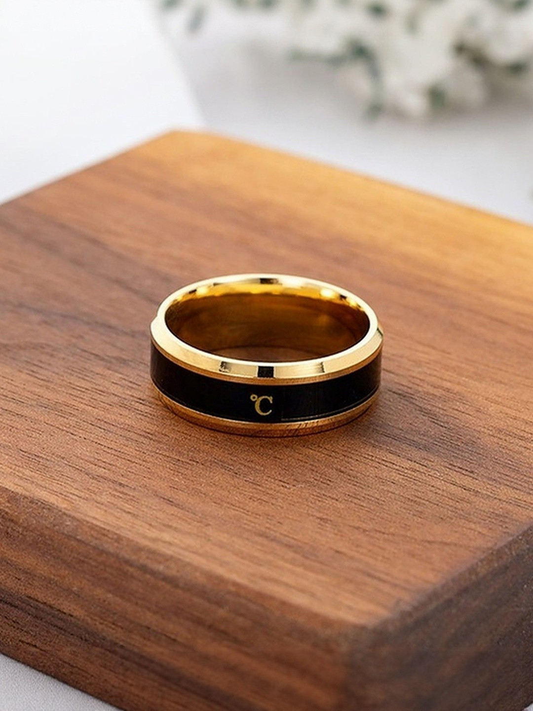 Iga collection Men Stainless Steel Smart Temperature Finger Ring