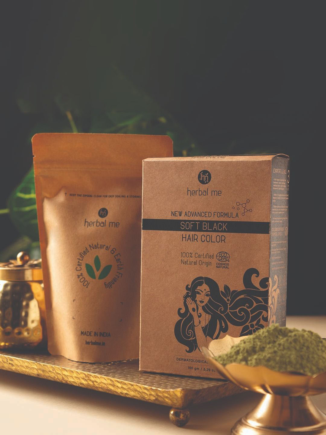 HERBAL ME Natural New Advance Formula Hair Color- 150 g- Soft Black