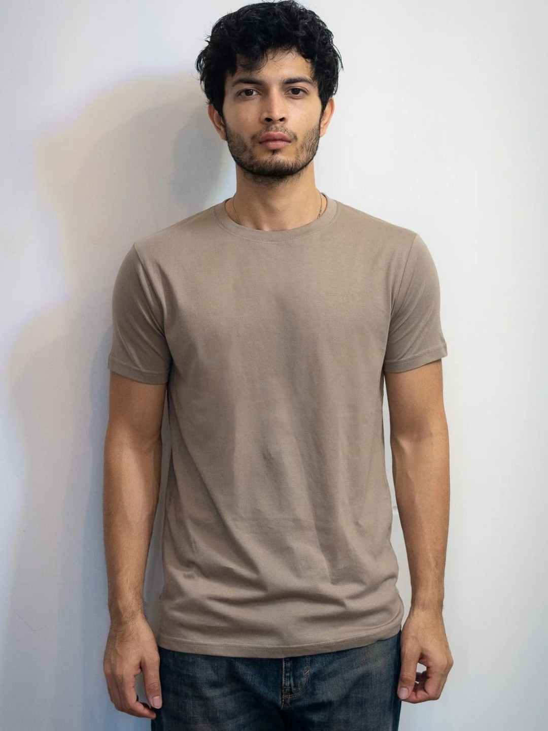 STAN EDITION Men Solid Round Neck Cotton Slim Fit T-shirt