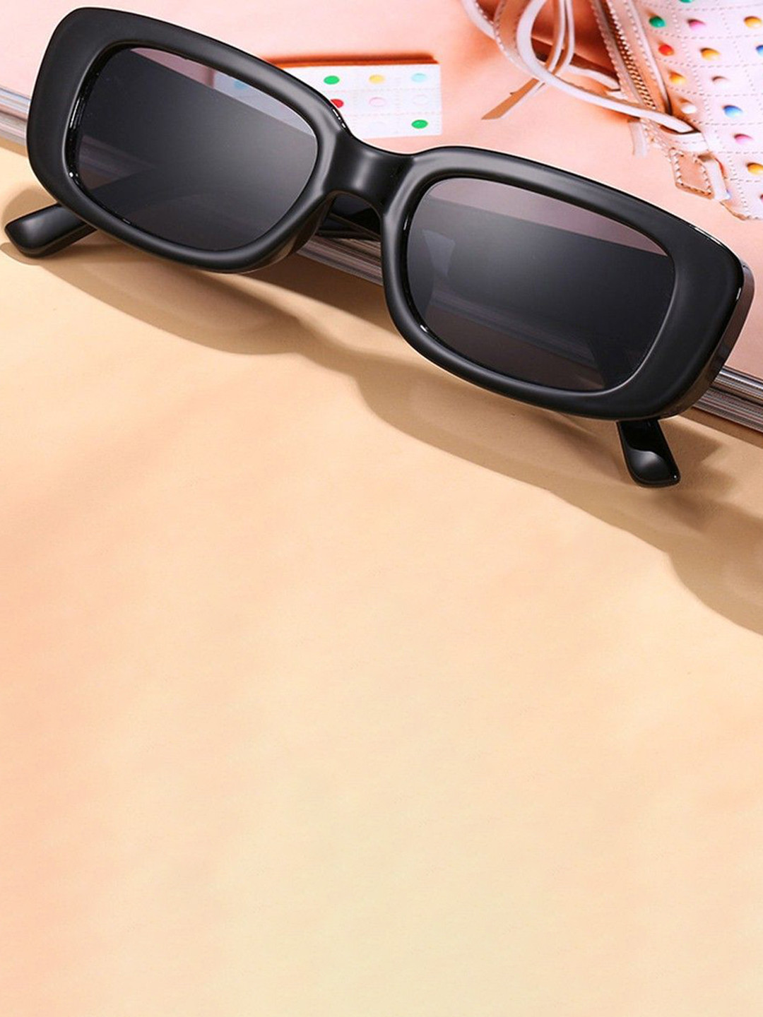 EYMEN I Unisex Polarised and UV Protected Lens Rectangle Sunglasses Matel Black Candy @349