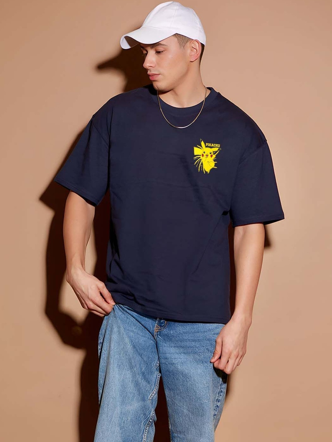 BDSQUARE Men Pokemon Printed Drop-Shoulder Sleeves T-shirt