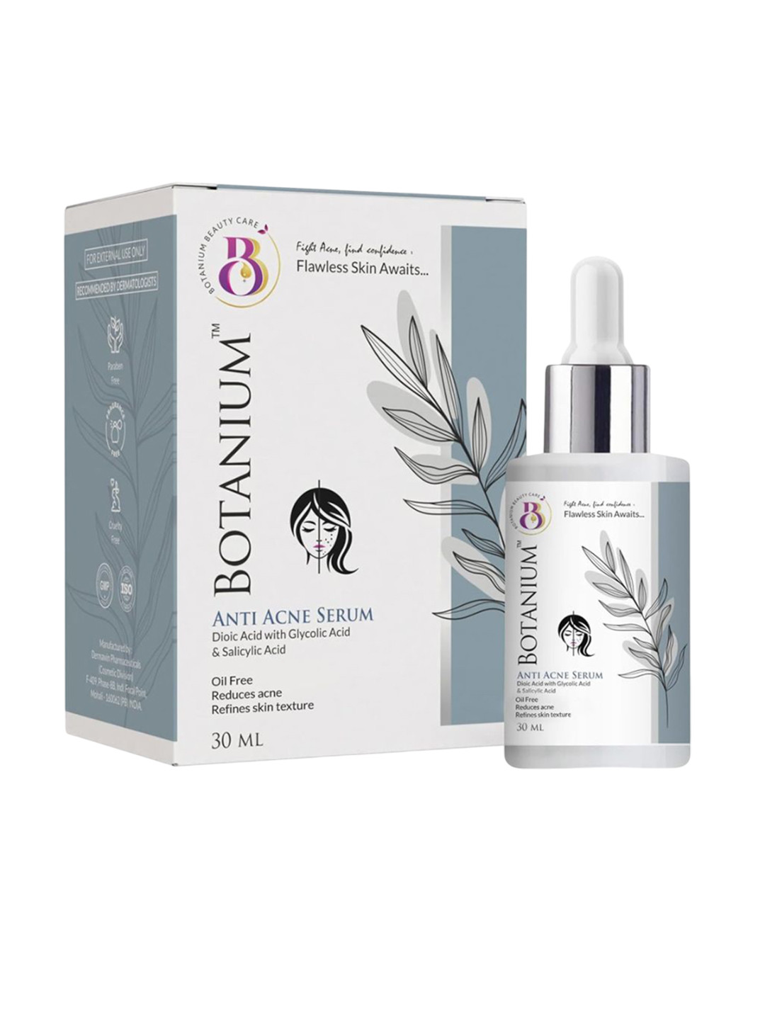 BOTANIUM Anti Acne Serum With Glycolic Acid & Salicylic Acid  - 30 ml