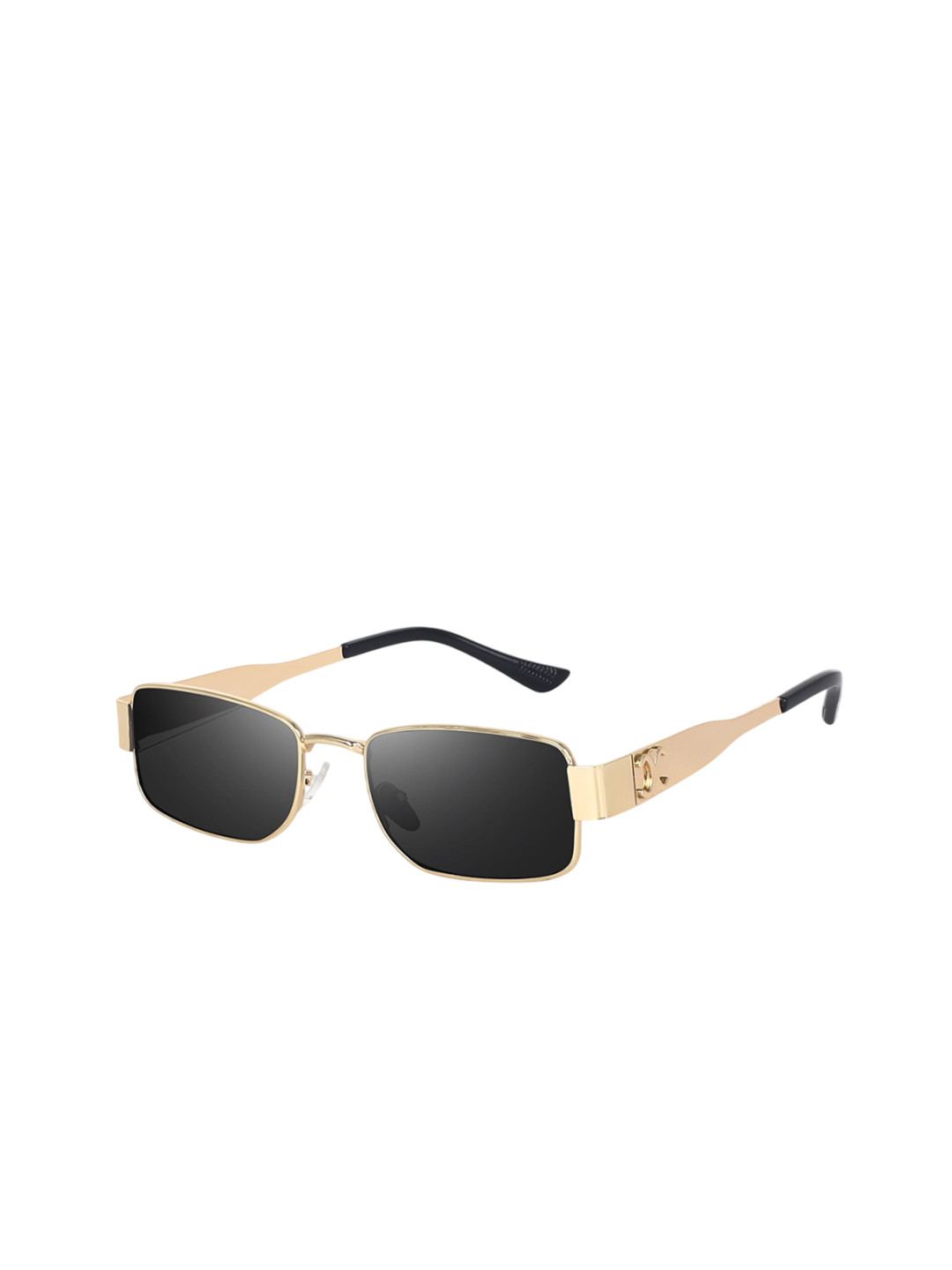 EYMEN I Unisex Rectangle Sunglasses with UV Protected Lens ADEA JD_013 Golden@Black