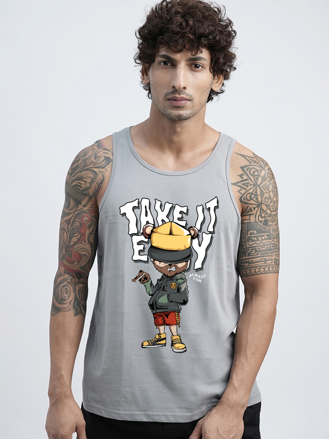 PRONK Printed Cotton Innerwear Vests TM-VST-001-AGR-S-463