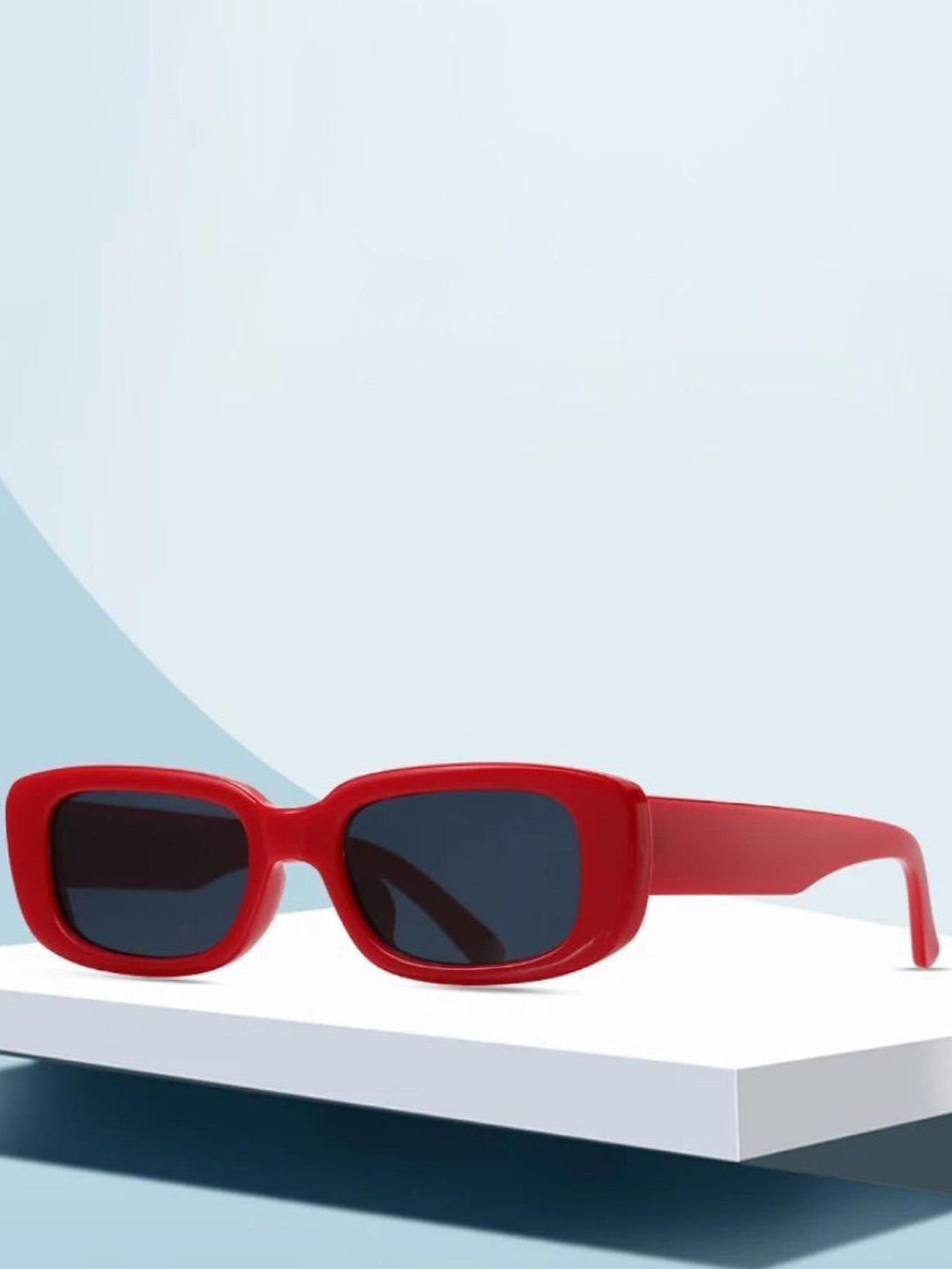 EYMEN I Unisex Rectangle Sunglasses with Polarised and UV Protected Lens Red Candy 299/+