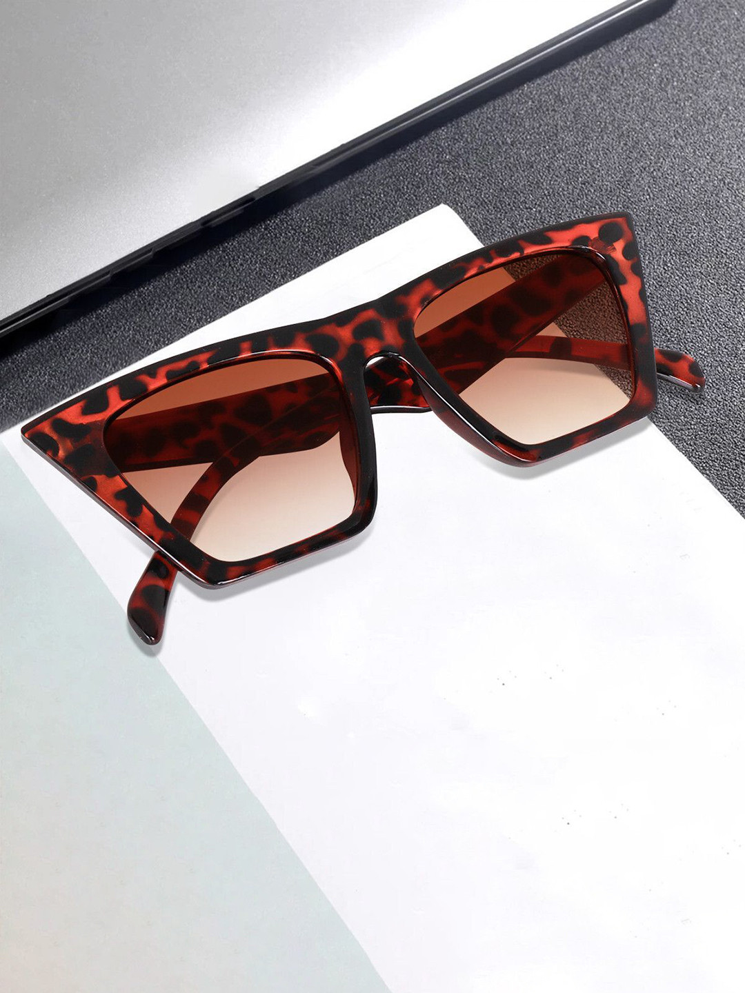 EYMEN I Unisex Cateye Sunglasses with Polarised and UV Protected eym_I1036 Leopard Cateye