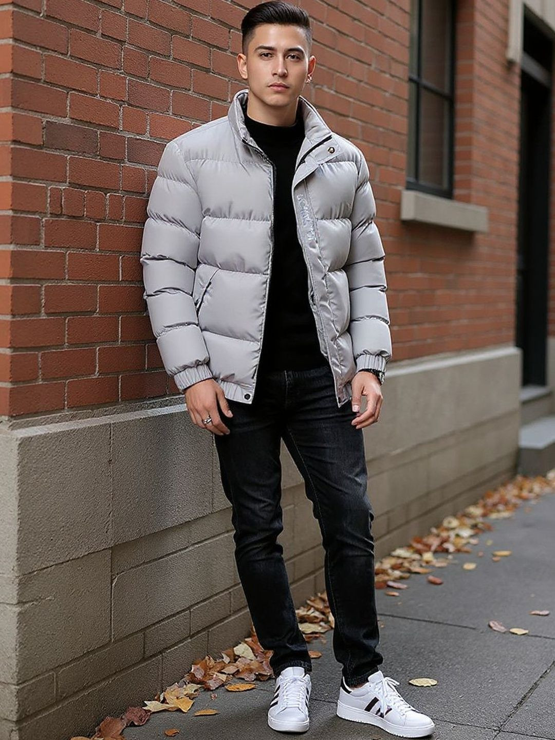 HERE&NOW Men Solid  Mock CollarInsulator Puffer Jacket