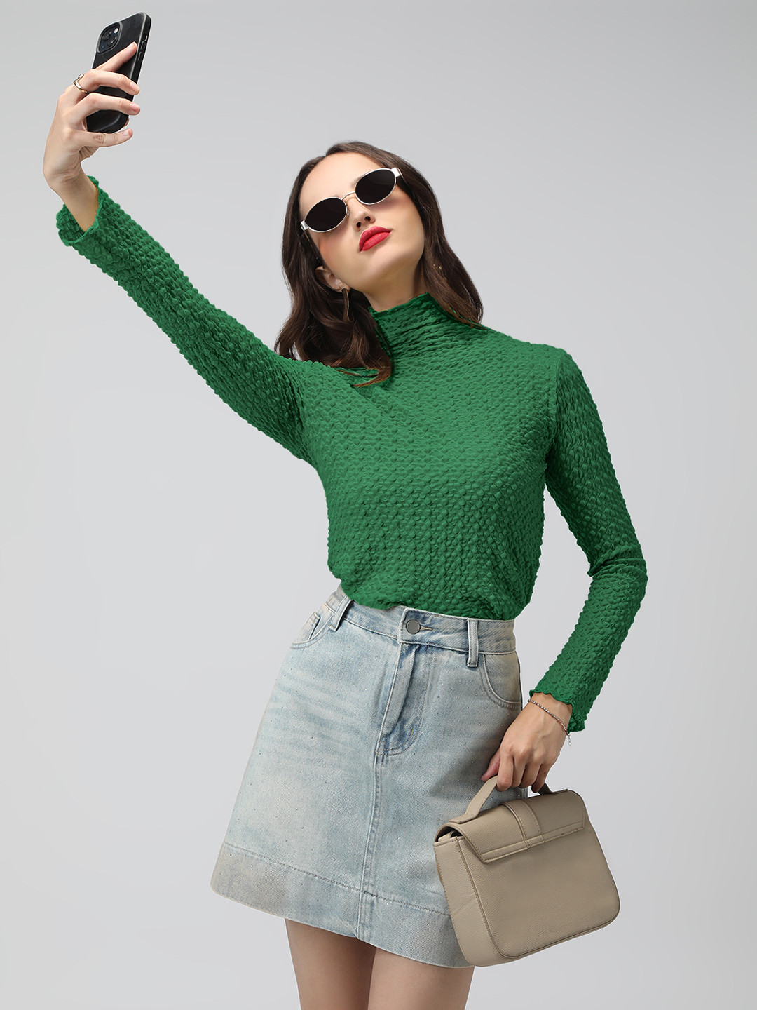 SHOWOFF Women Long Sleeves Fitted Tops