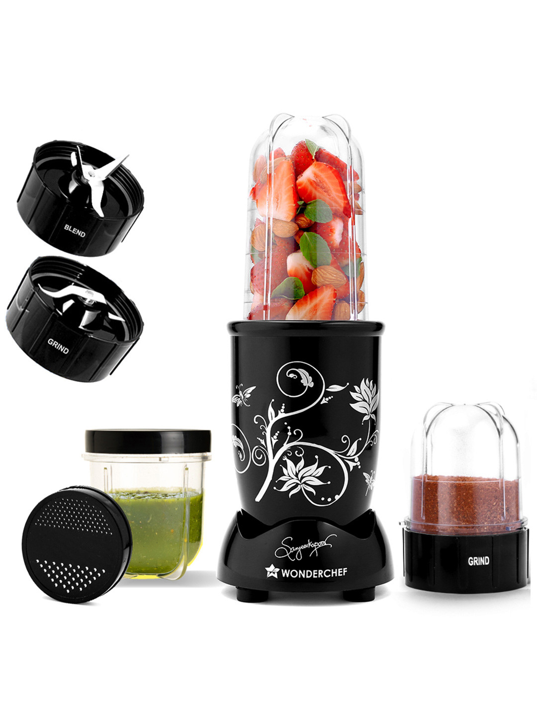 Wonderchef Nutri-blend Black 500W Mixer Grinder + 3 Unbreakable Jars