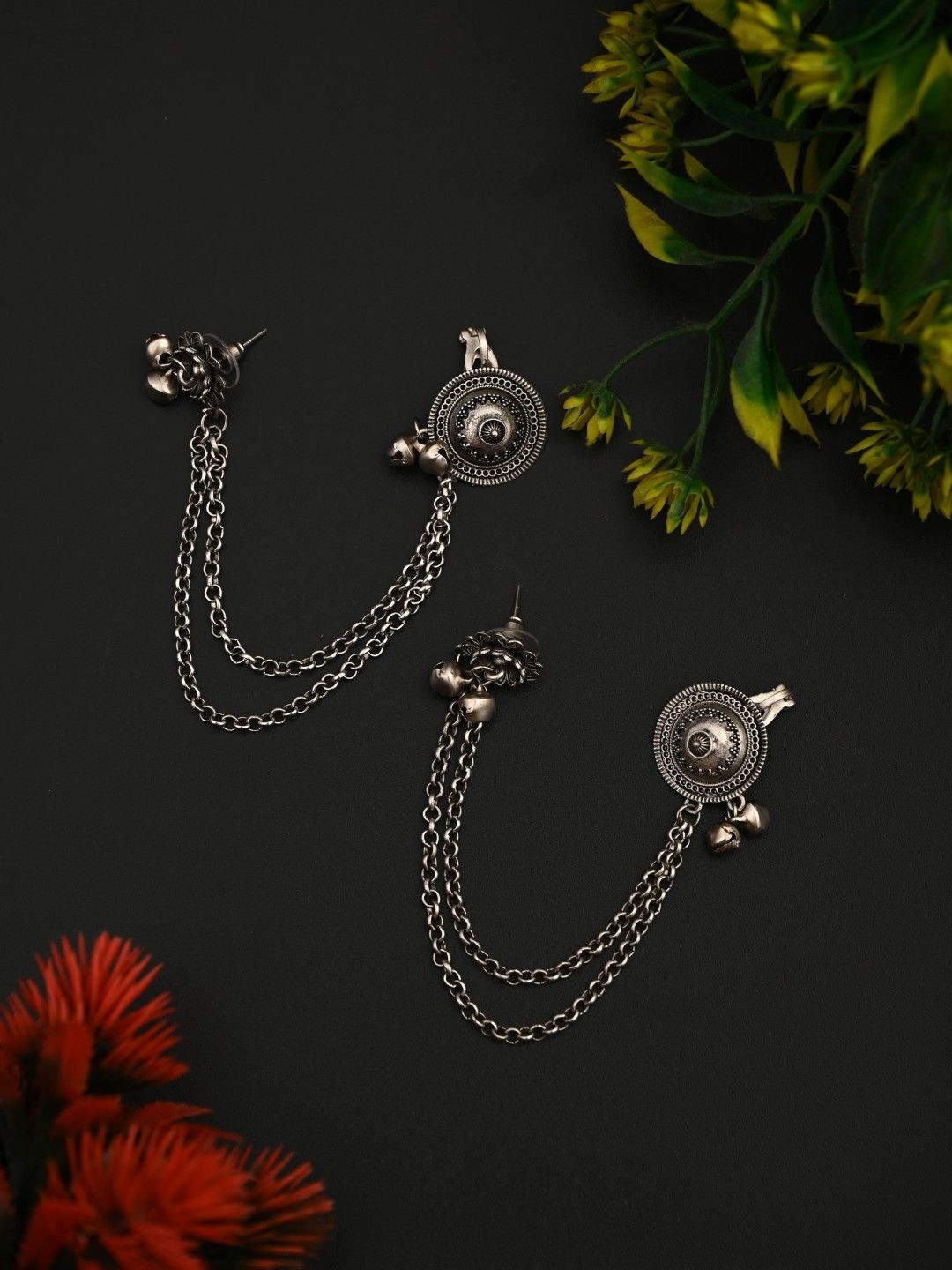 Anvik Silver-Plated Circular Shaped Ear Cuff